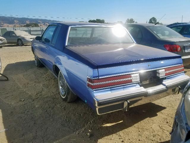 1G4AJ47A3EH416054 - 1984 BUICK REGAL BLUE photo 3