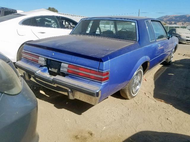 1G4AJ47A3EH416054 - 1984 BUICK REGAL BLUE photo 4