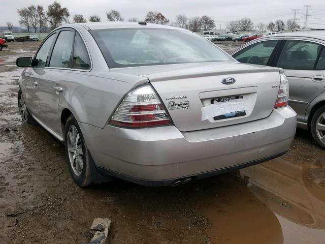 1FAHP24W08G177150 - 2008 FORD TAURUS SEL SILVER photo 3