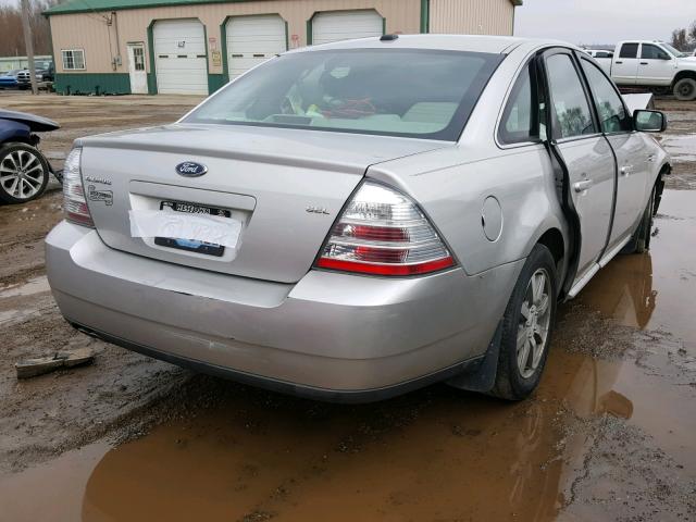 1FAHP24W08G177150 - 2008 FORD TAURUS SEL SILVER photo 4