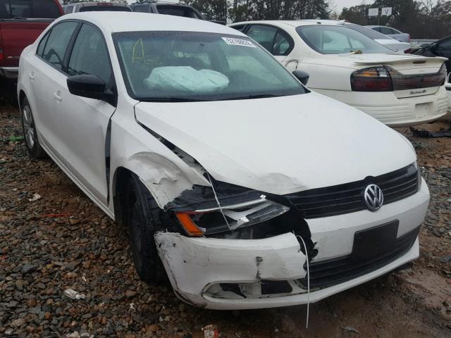 3VW2K7AJXCM385987 - 2012 VOLKSWAGEN JETTA BASE WHITE photo 1