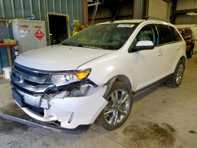 2FMDK4JC6DBE25704 - 2013 FORD EDGE SEL WHITE photo 2