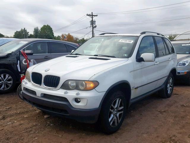 5UXFA13514LU20969 - 2004 BMW X5 3.0I WHITE photo 2