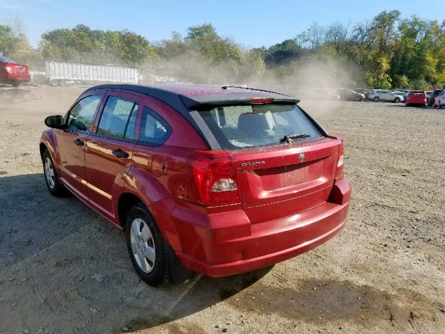 1B3HB28B67D212940 - 2007 DODGE CALIBER RED photo 3