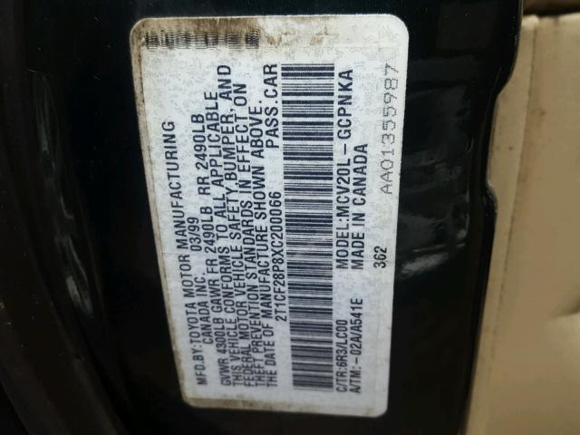 2T1CF28P8XC200066 - 1999 TOYOTA CAMRY SOLA GREEN photo 10