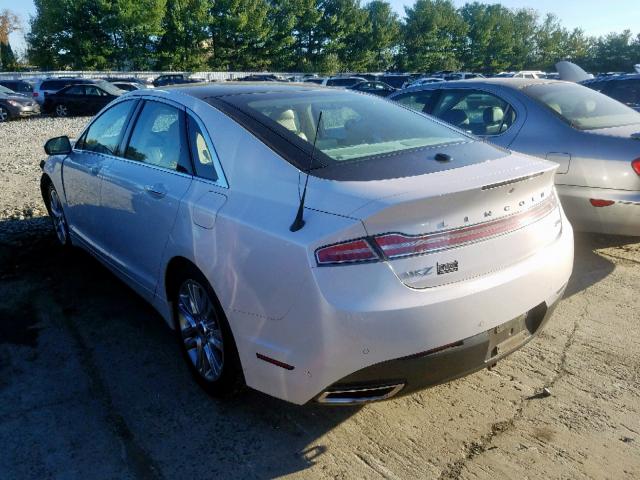 3LN6L2LU3ER814139 - 2014 LINCOLN MKZ HYBRID WHITE photo 3