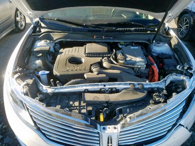 3LN6L2LU3ER814139 - 2014 LINCOLN MKZ HYBRID WHITE photo 7