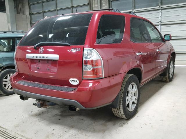 2HNYD18925H519516 - 2005 ACURA MDX TOURIN RED photo 4