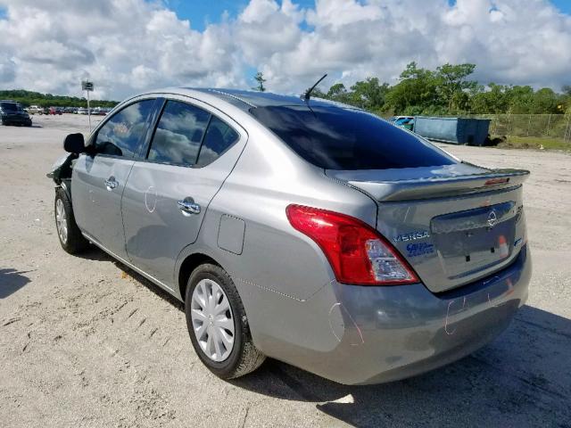 3N1CN7AP3EK450974 - 2014 NISSAN VERSA S SILVER photo 3