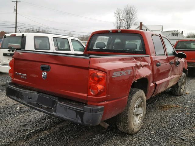 1D7HW38K38S519140 - 2008 DODGE DAKOTA SXT BURGUNDY photo 4