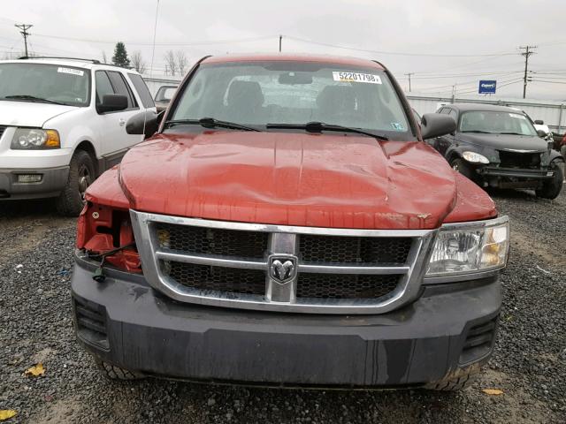 1D7HW38K38S519140 - 2008 DODGE DAKOTA SXT BURGUNDY photo 9