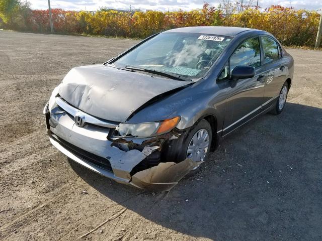 2HGFA16367H013499 - 2007 HONDA CIVIC DX GRAY photo 2