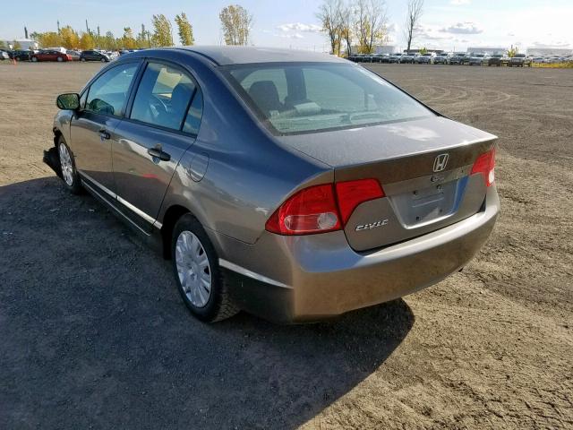 2HGFA16367H013499 - 2007 HONDA CIVIC DX GRAY photo 3