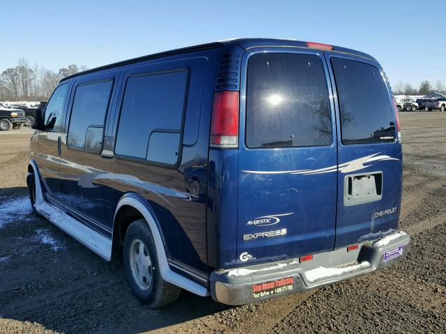 1GBFG15R921163637 - 2002 CHEVROLET EXPRESS G1 BLUE photo 3