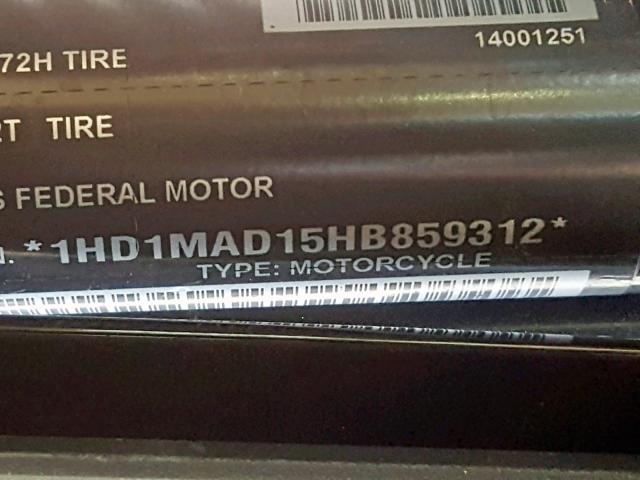 1HD1MAD15HB859312 - 2017 HARLEY-DAVIDSON FLHTCUTG T BLACK photo 10