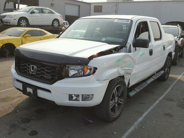 5FPYK1F71EB011306 - 2014 HONDA RIDGELINE WHITE photo 2