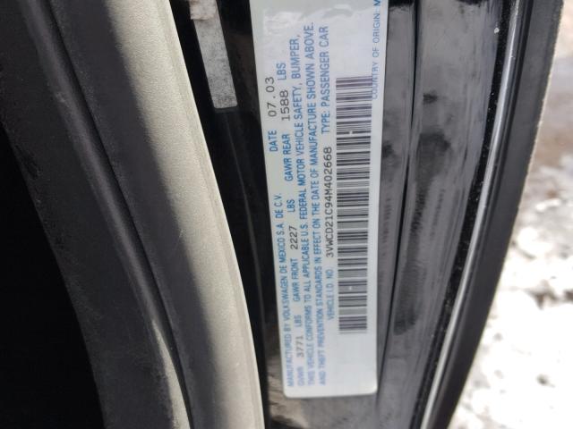 3VWCD21C94M402668 - 2004 VOLKSWAGEN NEW BEETLE შავი ფოტო 10