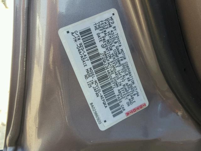 JT2GK13E4R0069771 - 1994 TOYOTA CAMRY XLE GOLD photo 10