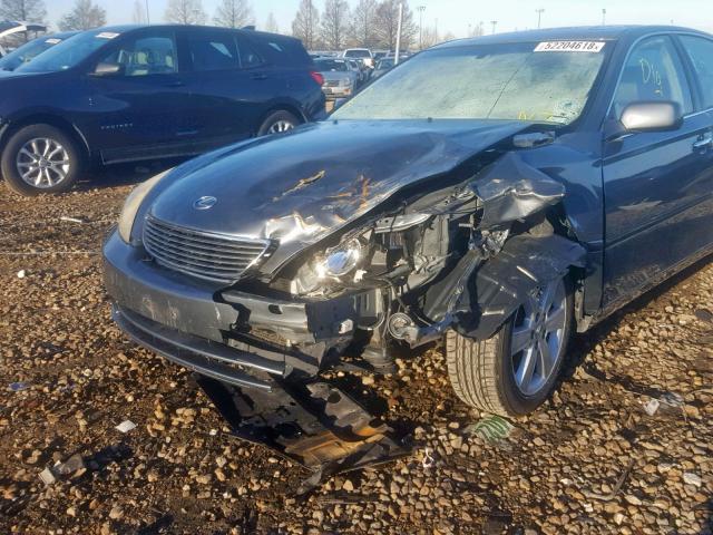 JTHBA30G355124678 - 2005 LEXUS ES 330 GREEN photo 9