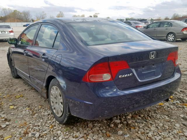 2HGFA16386H006262 - 2006 HONDA CIVIC DX V BLUE photo 3