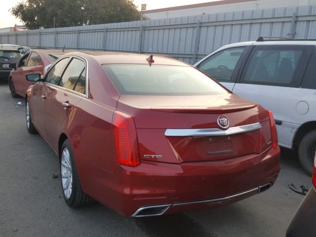 1G6AR5S36E0133676 - 2014 CADILLAC CTS LUXURY RED photo 3