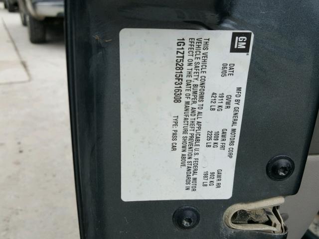 1G1ZT52815F316308 - 2005 CHEVROLET MALIBU LS GRAY photo 10