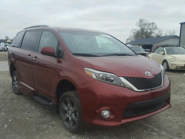 5TDXZ3DC6HS781464 - 2017 TOYOTA SIENNA SE RED photo 1