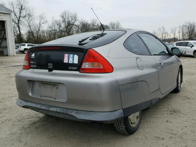 JHMZE14772T001622 - 2002 HONDA INSIGHT GRAY photo 4