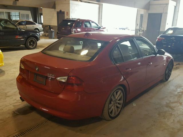 WBAVB17506NK34736 - 2006 BMW 325 I AUTO RED photo 4