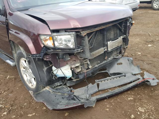 2HJYK16518H541485 - 2008 HONDA RIDGELINE MAROON photo 9