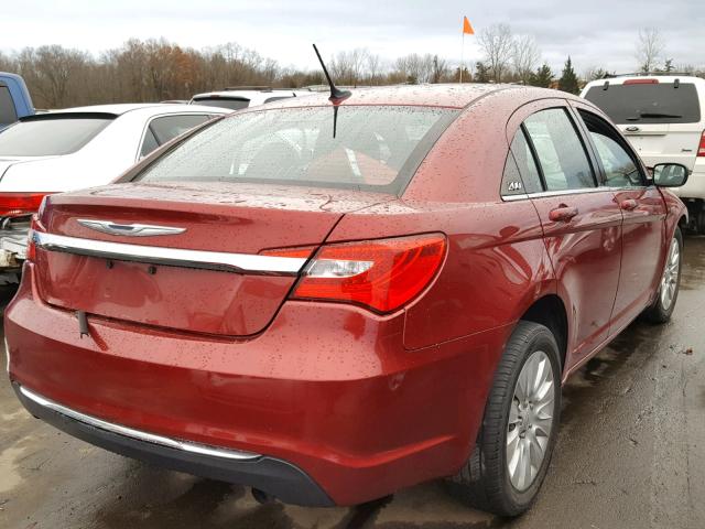 1C3CCBAB7EN145373 - 2014 CHRYSLER 200 LX RED photo 4