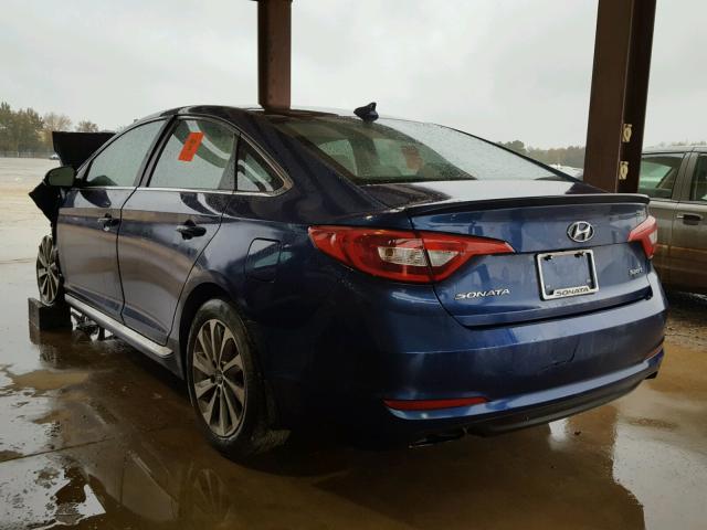 5NPE34AF2GH316696 - 2016 HYUNDAI SONATA SPO BLUE photo 3