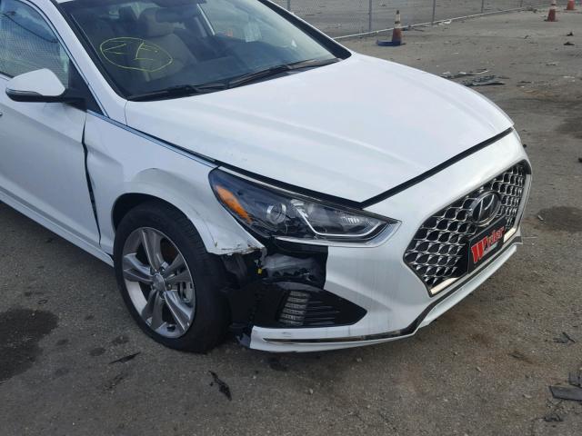 5NPE34AF5KH730144 - 2019 HYUNDAI SONATA SPO WHITE photo 9