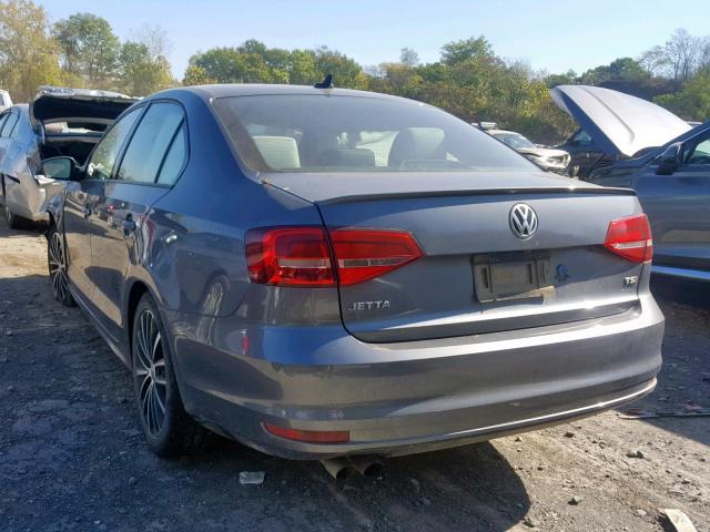 3VWD17AJXFM405882 - 2015 VOLKSWAGEN JETTA SE GRAY photo 3