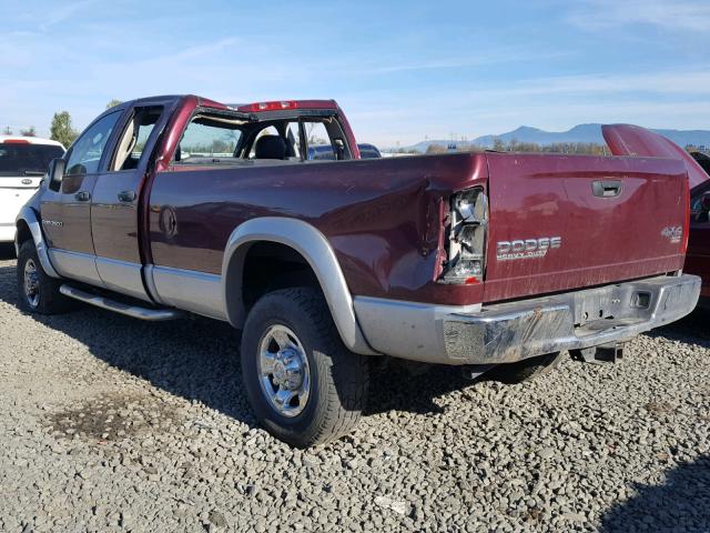 3D7KU28C63G845707 - 2003 DODGE RAM 2500 S MAROON photo 3