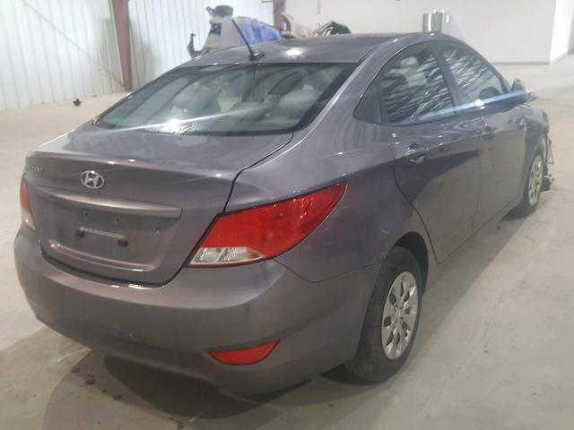 KMHCT4AE6GU076150 - 2016 HYUNDAI ACCENT SE GRAY photo 4