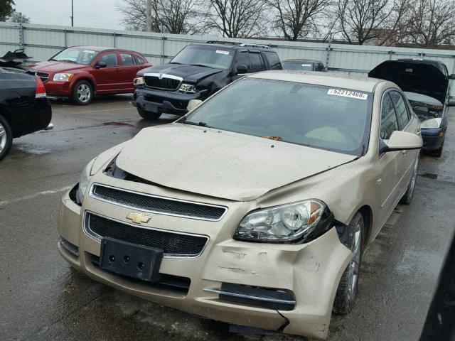 1G1ZH57B684222656 - 2008 CHEVROLET MALIBU 1LT GOLD photo 2