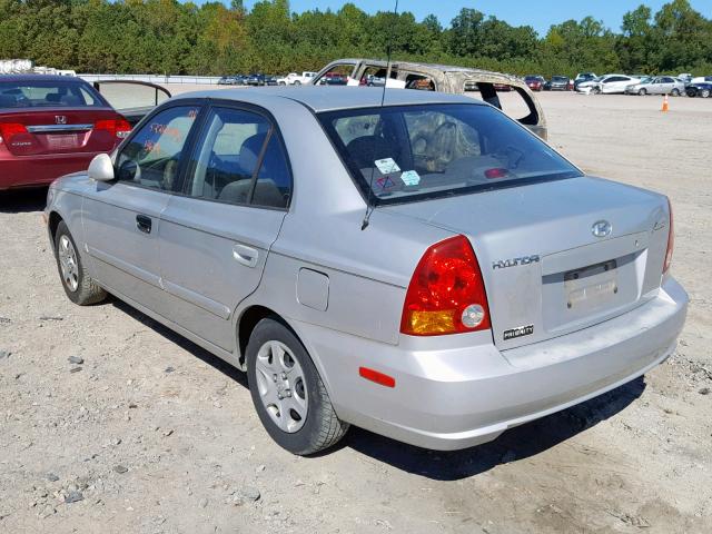 KMHCG45CX4U520090 - 2004 HYUNDAI ACCENT GL SILVER photo 3