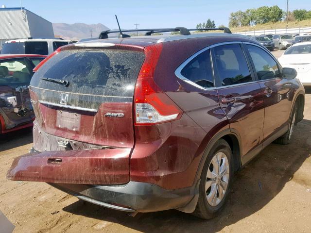 5J6RM4H70CL053332 - 2012 HONDA CR-V EXL BURGUNDY photo 4