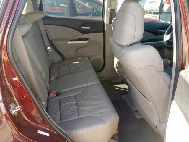 5J6RM4H70CL053332 - 2012 HONDA CR-V EXL BURGUNDY photo 6