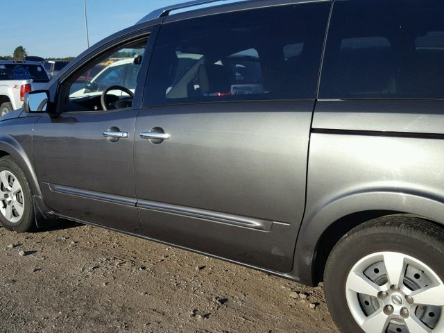 5N1BV28U47N107171 - 2007 NISSAN QUEST S GRAY photo 9