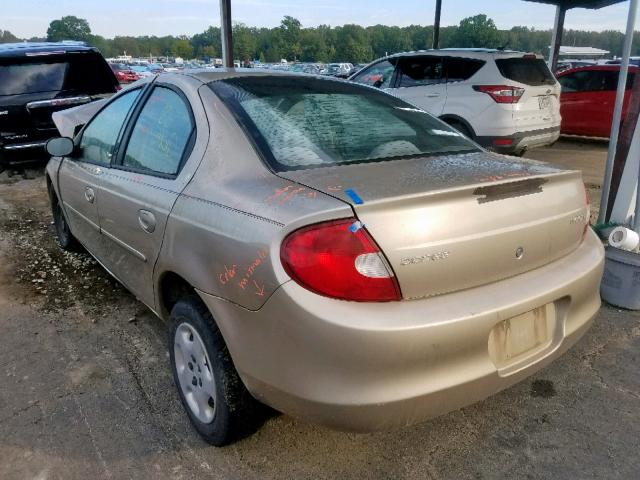 1B3ES26C82D560374 - 2002 DODGE NEON GOLD photo 3