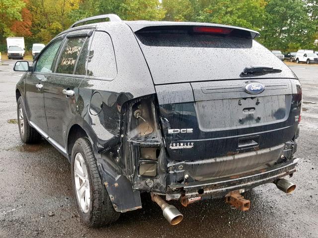 2FMDK4JC5BBB45981 - 2011 FORD EDGE SEL BLACK photo 3