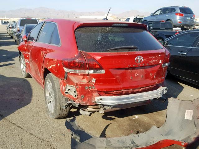 4T3ZK3BB1DU055561 - 2013 TOYOTA VENZA LE RED photo 3