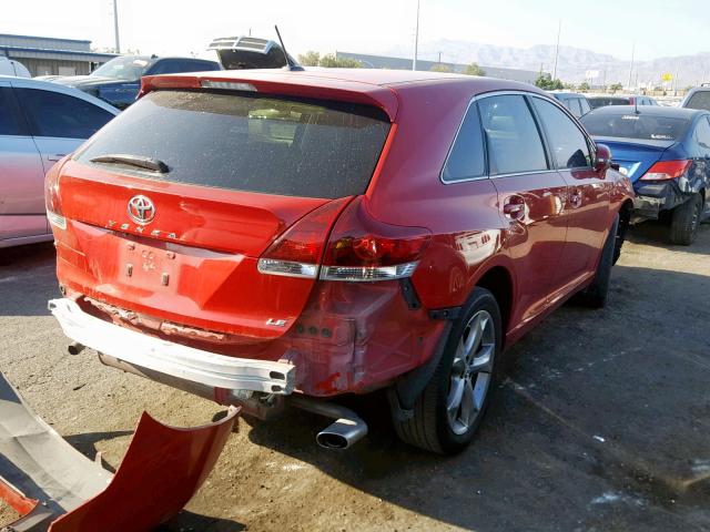 4T3ZK3BB1DU055561 - 2013 TOYOTA VENZA LE RED photo 4