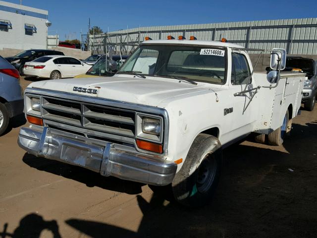 1B7MD3457JS732998 - 1988 DODGE D-SERIES D WHITE photo 2