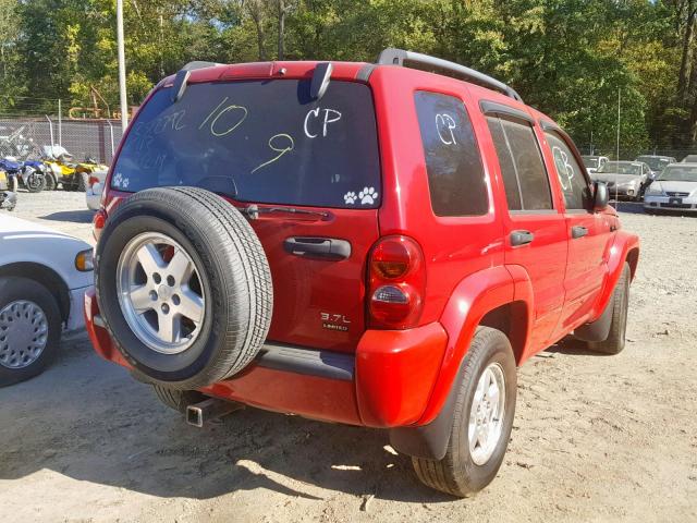 1J4GL58K34W299022 - 2004 JEEP LIBERTY LI RED photo 4