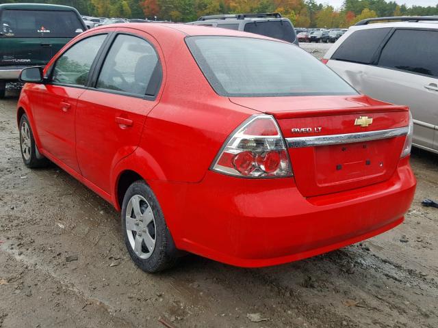 KL1TD5DE9AB076320 - 2010 CHEVROLET AVEO LS RED photo 3