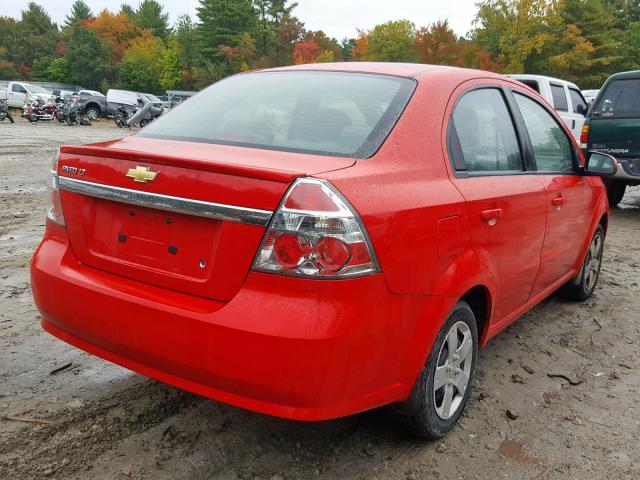 KL1TD5DE9AB076320 - 2010 CHEVROLET AVEO LS RED photo 4