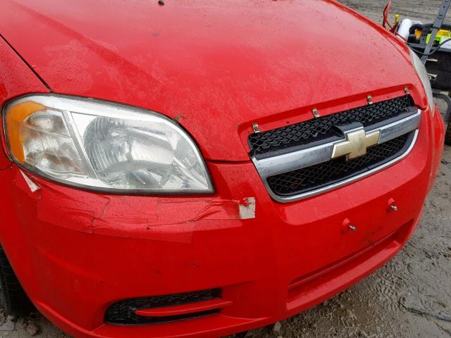 KL1TD5DE9AB076320 - 2010 CHEVROLET AVEO LS RED photo 9